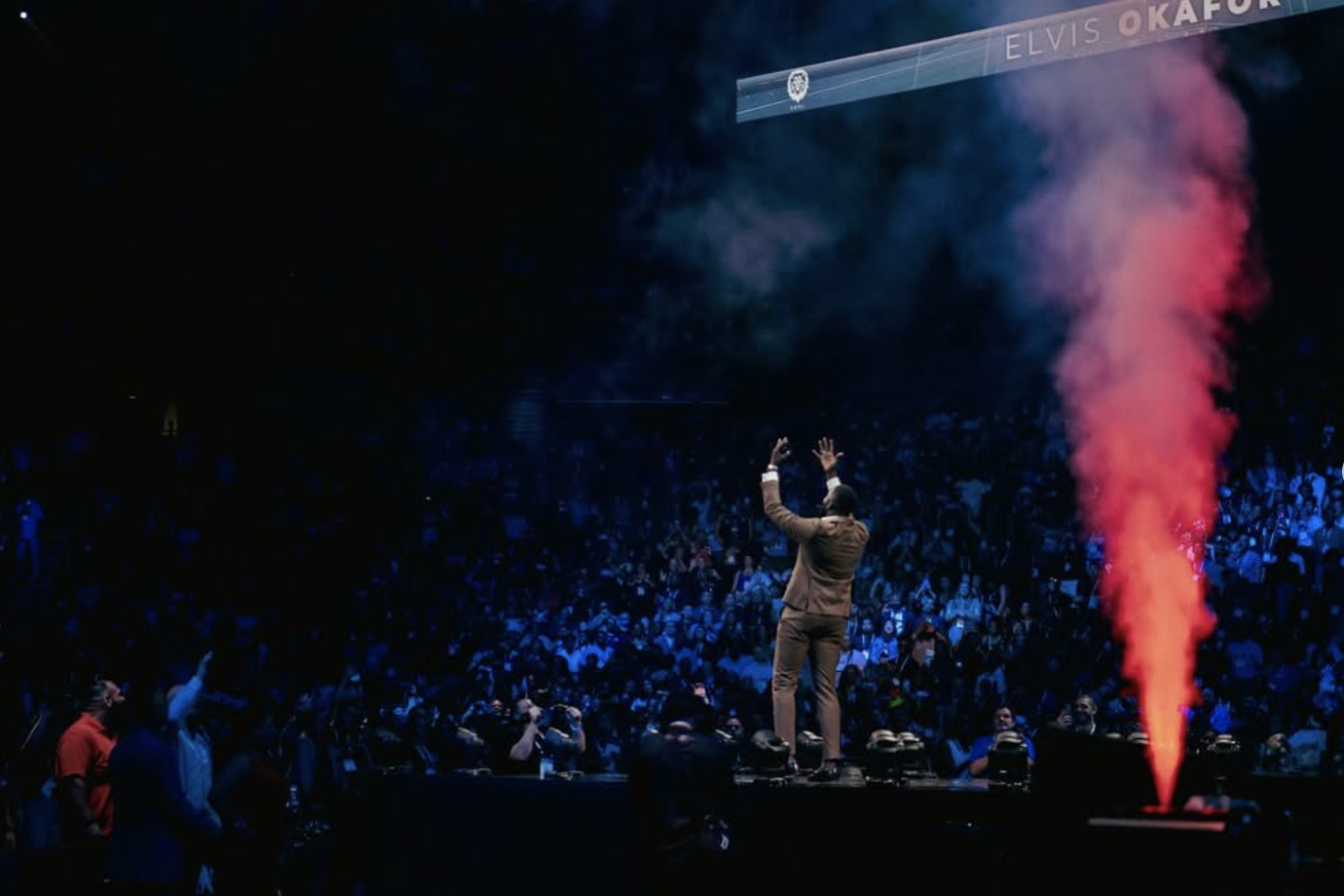 Stage pyrotechnics and crowd