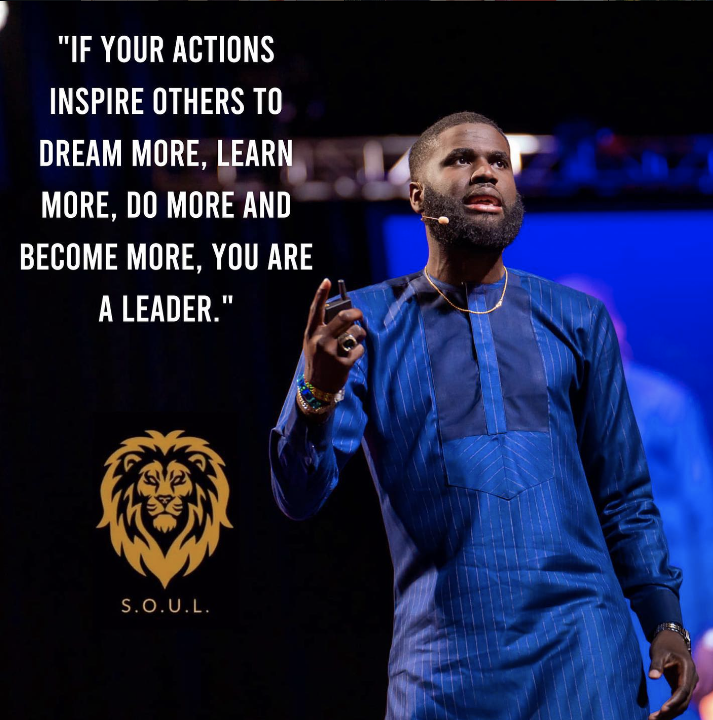 Okafor speaking on stage